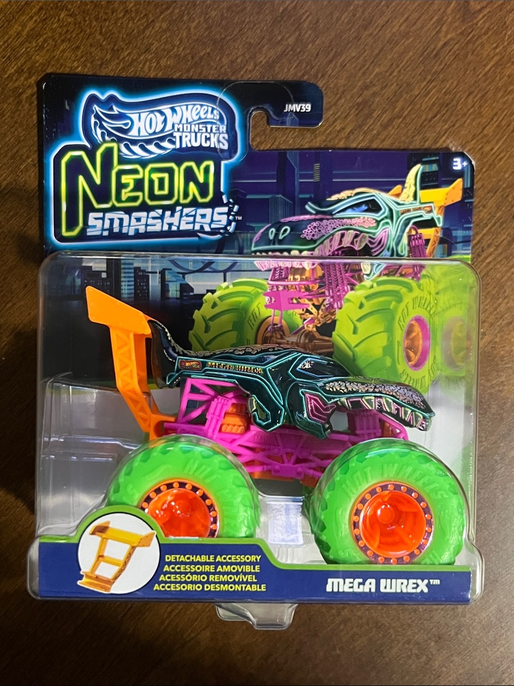 Mega Wrex Neon Smashers Hot Wheels - Neon Green & Pink Monster Trucks